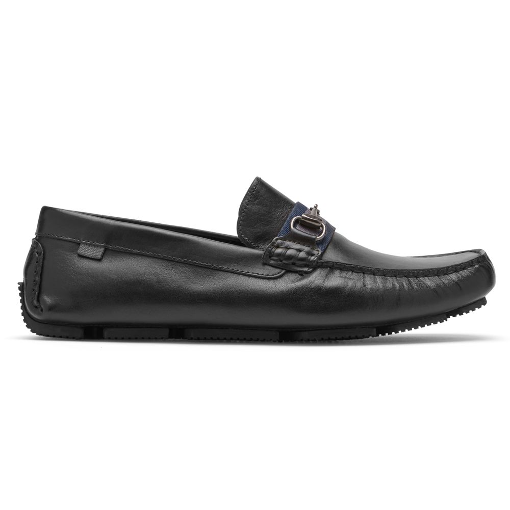 Mocassins Homem Rockport Rhyder Bit Slip-Ons Pretas,Portugal FKMZU-3694